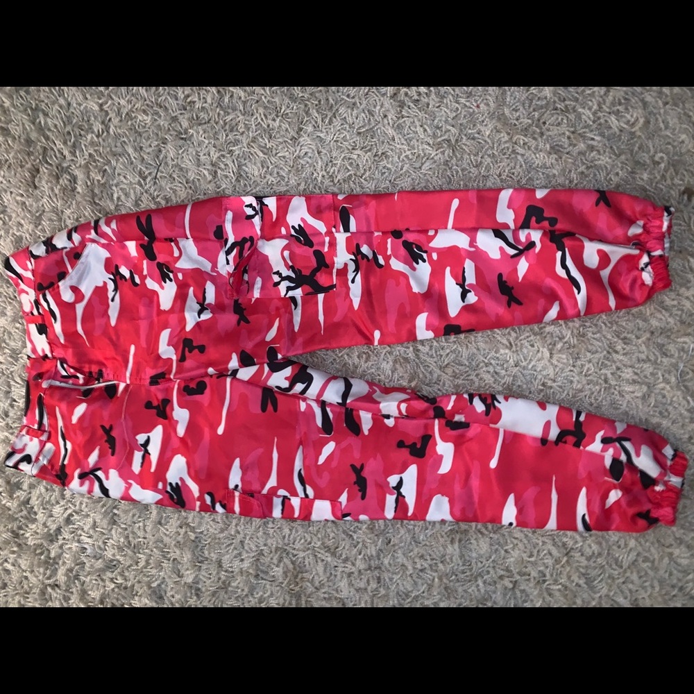 Pink camo cargo pants
